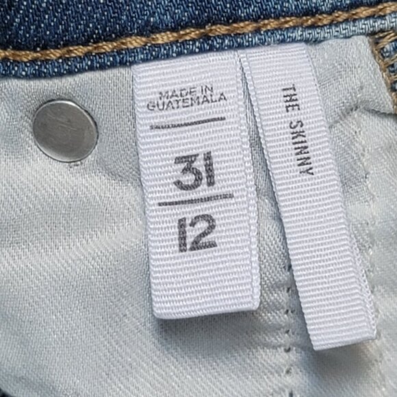 LOF The Skinny High-Rise Raw-Hem Denim Jeans. Size 31/12 - Picture 6 of 8